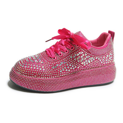 Γυναικεία αθλητικά παπούτσια σχεδιαστών 2023 Νέα γυαλιστερά στρας Γυναικεία παπούτσια Vulcanize Plus Size 43 Fashion Platform Casual Παπούτσια Γυναικεία