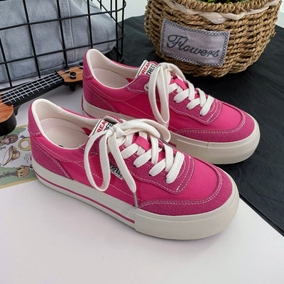 Casual αθλητικά παπούτσια Γυναικεία σουέτ δερμάτινα συνονθύλευμα μικτά χρώματα με κορδόνια με στρογγυλά παπούτσια Γυναικεία φλατ Χειροποίητα