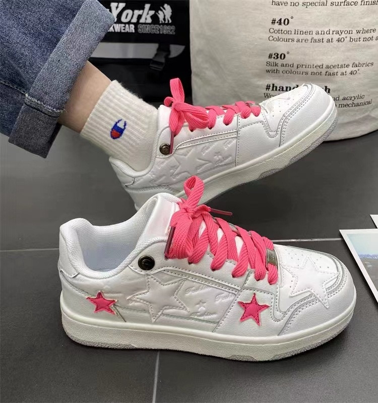 Νέα Y2K Trendy 2023 Star Sneakers Γυναικεία ροζ ίσια παπούτσια για κορίτσια Yk2 Fashion Designer Αθλητικά πάνινα παπούτσια Γυναικεία Hip Hop Grunge παπούτσια