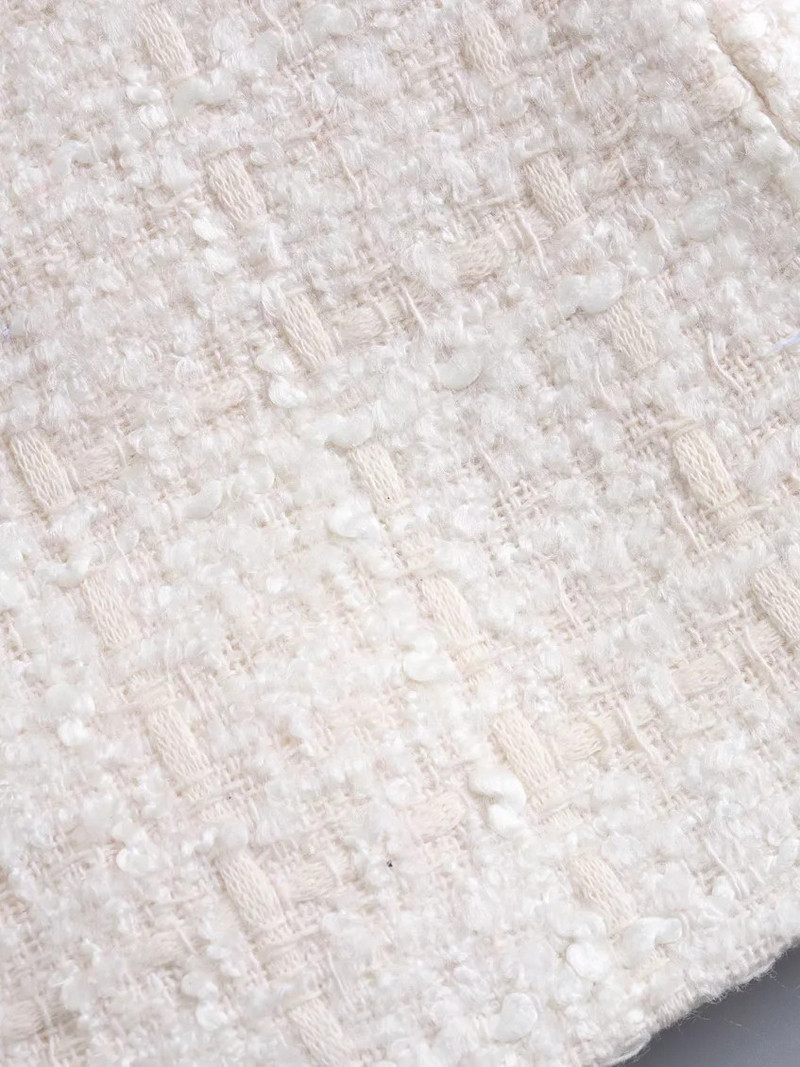 Smėlio spalvos „Tweed“ moteriškas švarkas, 2022 m., Naujas biuro moteriškas vienspalvis paltas su dvigubomis sagomis, laisvalaikio mergaičių gatvės apranga