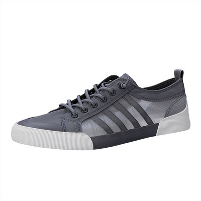 Klasszikus zöld nyári férfi vászoncipők légáteresztő lapos cipők alkalmi férfi fűzős átlátszó gördeszka cipők Espadrillák férfiaknak