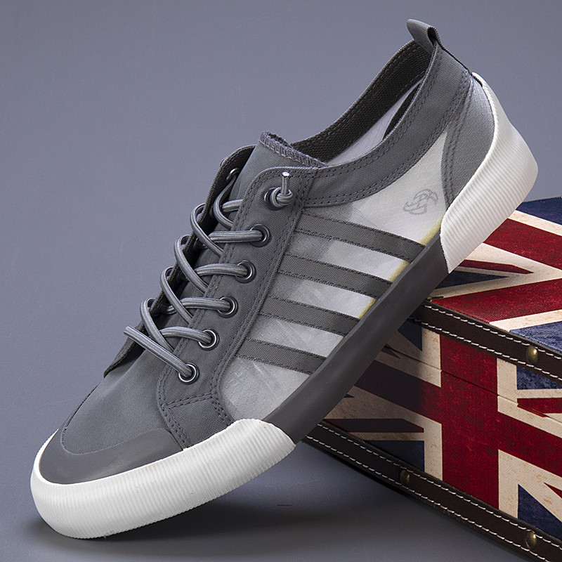 Klasszikus zöld nyári férfi vászoncipők légáteresztő lapos cipők alkalmi férfi fűzős átlátszó gördeszka cipők Espadrillák férfiaknak