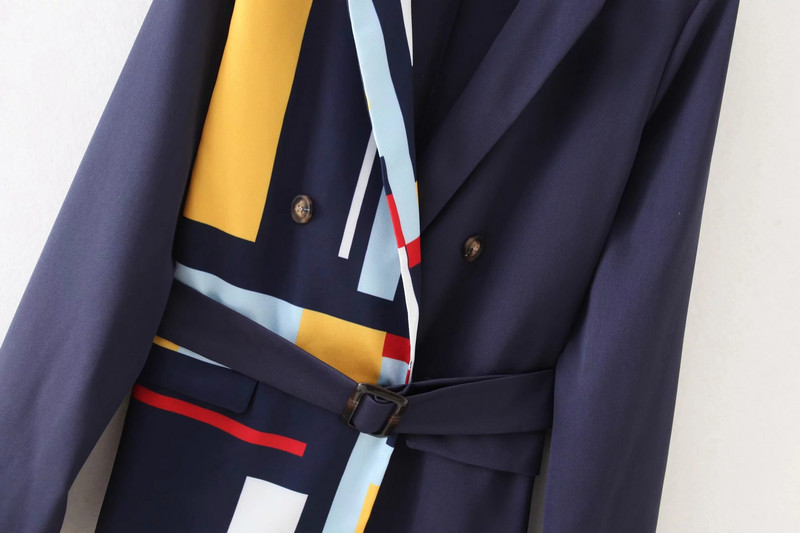 Moteriška Nauja, miela, suvarstoma, suvarstoma švarka moteriška korėjietiško stiliaus kontrastingų juostelių biuro kostiumo paltai