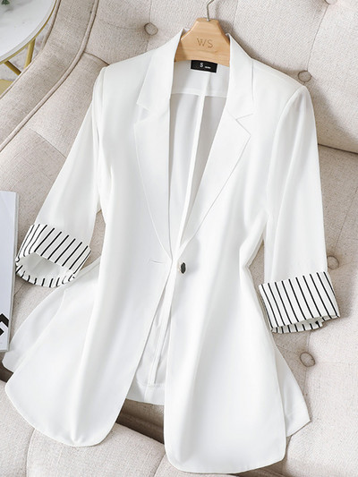XFPV Γυναικείο συνονθύλευμα ιδιοσυγκρασία Loose single Breasted White Blazer Jacket Fashion New Tide Άνοιξη Φθινόπωρο 2023 SM7781