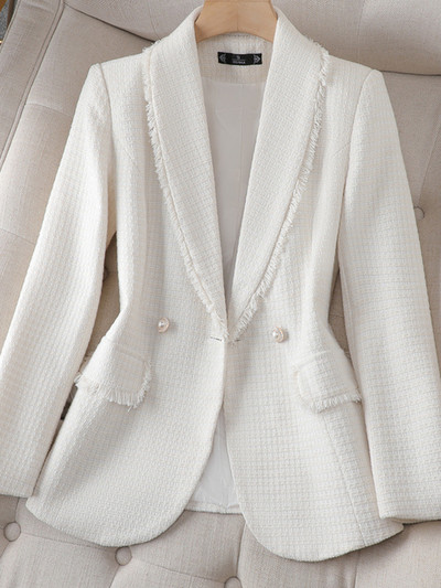 XFPV női alkalmi, hosszú ujjú, vastagított bojt, rózsaszín gyapjú blézer temperamentumos kabát kabát divat, új dagály, 2023. ősz SM8239