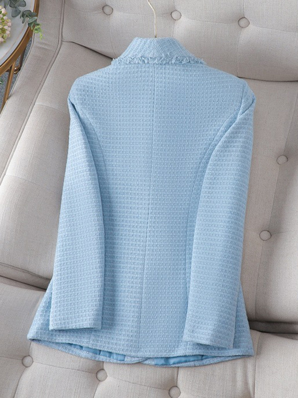 XFPV női alkalmi, hosszú ujjú, vastagított bojt, rózsaszín gyapjú blézer temperamentumos kabát kabát divat, új dagály, 2023. ősz SM8239