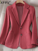 XFPV női alkalmi, egyszínű, hosszú ujjú, karcsú blézer temperamentumos kabát, kabát, divat, új dagály, tavaszi ősz, 2023 SM7792