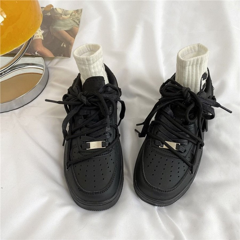 SHANPA Pure Black Γυναικεία Αθλητικά Παπούτσια Summer Love Heart Breathable Platform Ελαφρά casual παπούτσια Φοιτητικά αθλητικά άνετα παπούτσια