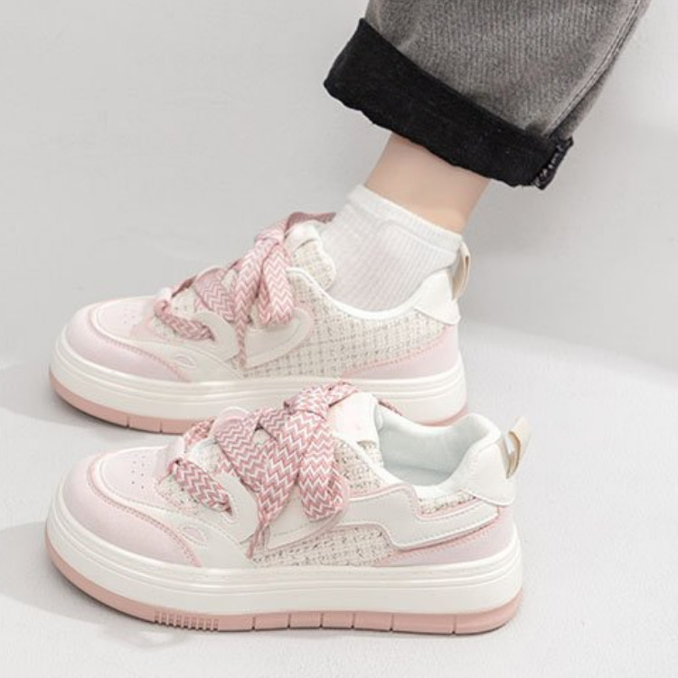 Ροζ Πράσινα Αθλητικά Παπούτσια Casual Πλατφόρμα Γυναικεία Παπούτσια Γυναικεία Kawaii College Style Retro Vulcanized Γυναικεία Κορεάτικη Σχεδιάστρια Μόδας