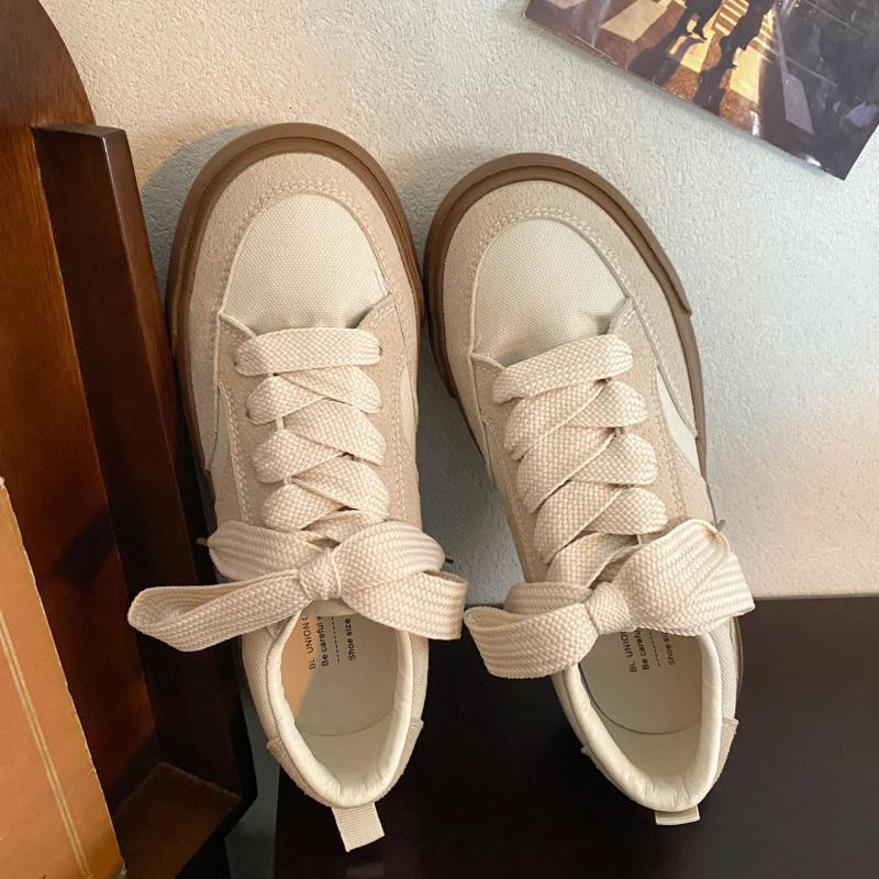 Vintage vászoncipők koreai divat 2023 Patchwork vászon tornacipők Női egyszínű napi viselet Alkalmi női lábbelik