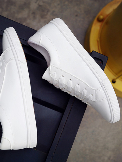 Νέα γυναικεία παπούτσια καθημερινά κολεγιακό στυλ Παντός τύπου με κορδόνια, λευκά επίπεδα παπούτσια από καμβά Αντιολισθητικά, ανθεκτικά στη φθορά Απλά αθλητικά παπούτσια