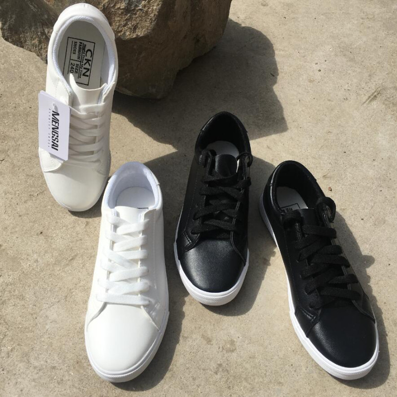 Νέα γυναικεία παπούτσια καθημερινά κολεγιακό στυλ Παντός τύπου με κορδόνια, λευκά επίπεδα παπούτσια από καμβά Αντιολισθητικά, ανθεκτικά στη φθορά Απλά αθλητικά παπούτσια