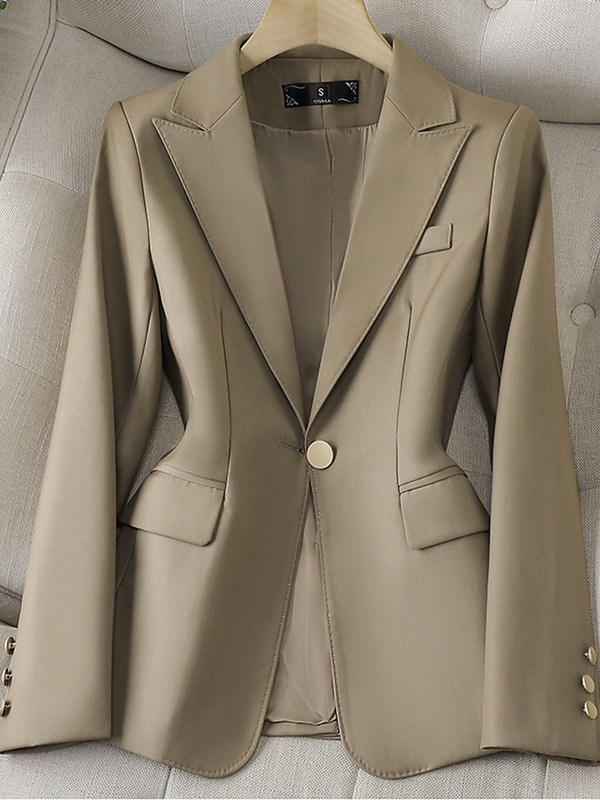 XFPV Ženska ležerna crna jakna s jednorednim kopčanjem dugih rukava Temperamentna jakna Moda New Tide Proljeće Jesen 2023. SM778