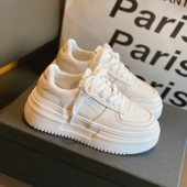 Új PU női fehér alkalmi női Vulcanize tornacipő Légáteresztő sport gyalogló futóplatform lapos cipők