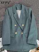 XFPV Korėjos dvigubas kostiumas, drabužiai, moteriški ilgomis rankovėmis, vientisa striukė, 2023 m. mada, nauja tendencija, pavasario ruduo SM4987