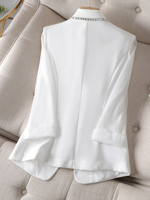 XFPV női, háromnegyedes ujjú, alkalmi gyémánt patchwork temperamentumú, egysoros blézerkabát, 2023. tavaszi ősz SM7962