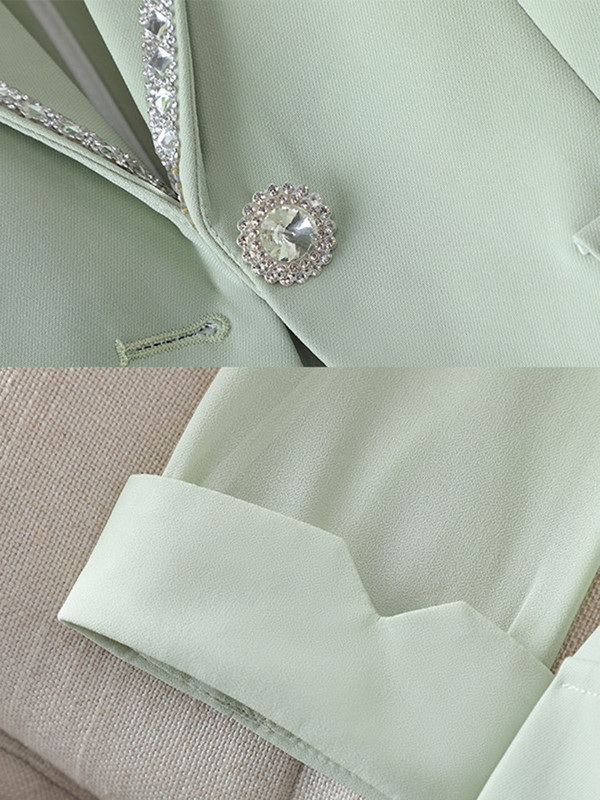 XFPV női, háromnegyedes ujjú, alkalmi gyémánt patchwork temperamentumú, egysoros blézerkabát, 2023. tavaszi ősz SM7962