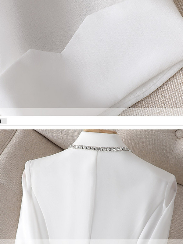 XFPV női, háromnegyedes ujjú, alkalmi gyémánt patchwork temperamentumú, egysoros blézerkabát, 2023. tavaszi ősz SM7962