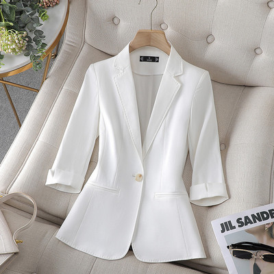 XFPV Γυναικεία περιστασιακή ιδιοσυγκρασία Πράσινο παλτό με μονό στήθος σακάκι μπλέιζερ Fashion New Tide Άνοιξη Φθινόπωρο 2023 SM7789