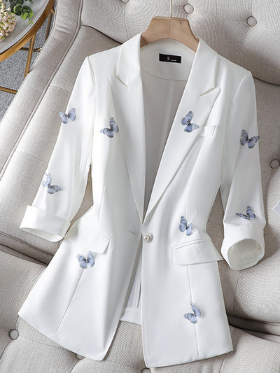 XFPV Ženski ležerni visokokvalitetni tanak temperamentni sako sa tri četvrtine rukava, modna jakna, nova plima, jesen 2023. SM7961