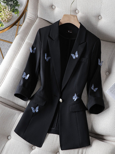 XFPV Ženski ležerni visokokvalitetni tanak temperamentni sako sa tri četvrtine rukava, modna jakna, nova plima, jesen 2023. SM7961