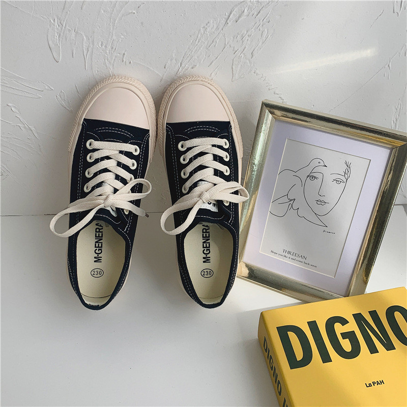 Βουλκανιζέ Παπούτσια Κοριτσίστικα Νέα Μονόχρωμα Μαύρα Αθλητικά Παπούτσια Γυναικεία Gumshoes Χαμηλό ψηλό Nice Quality Casual Leisure Παπούτσια AS-87