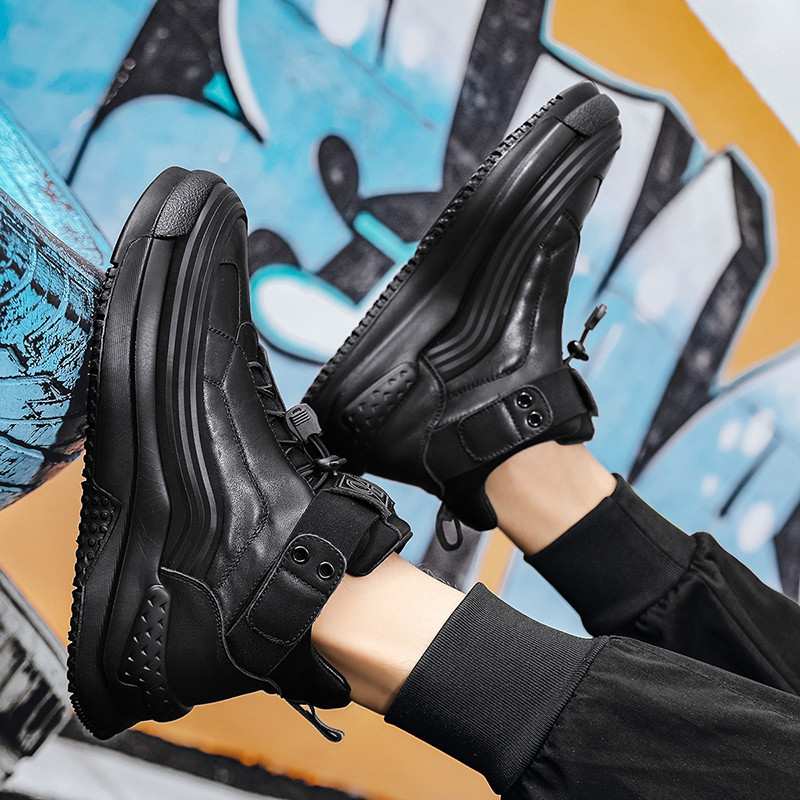 Visoke tenisice s elastičnom vrpcom Muške muške cipele 2023. Ležerne muške sportske cipele od poliuretana, jednobojne muške vulkanizirane cipele