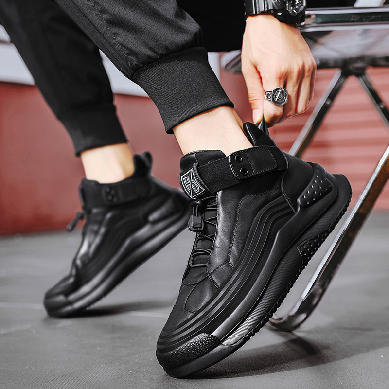 Visoke tenisice s elastičnom vrpcom Muške muške cipele 2023. Ležerne muške sportske cipele od poliuretana, jednobojne muške vulkanizirane cipele