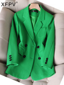 XFPV Γυναικείο Επίσημο Γυναικείο Μπλέιζερ Γυναικείο Πορτοκαλί Μαύρο Πράσινο Καρό Μακρυμάνικο Μονόστομο Μόδα Εργασία Μπουφάν Μπουφάν SM8240