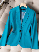 XFPV ženski plavi ležerni visokokvalitetni tanak temperament kaput sako s jednorednim kopčanjem Modni novi proljeće jesen 2023. SM7790