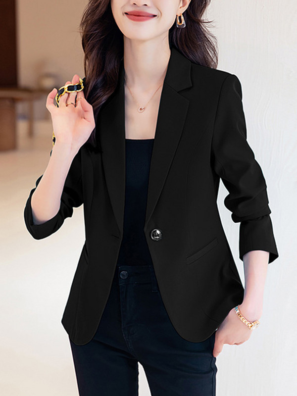 XFPV ženski plavi ležerni visokokvalitetni tanak temperament kaput sako s jednorednim kopčanjem Modni novi proljeće jesen 2023. SM7790