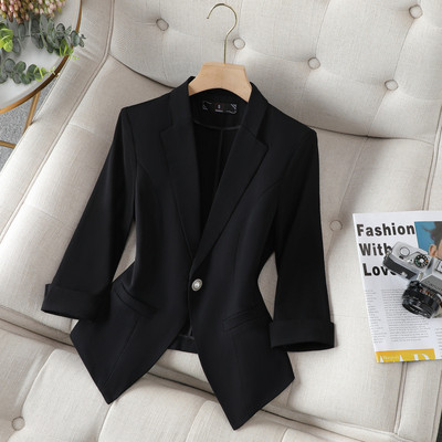 XFPV Γυναικείο Πράσινο μανίκι τριών τετάρτων casual ταμπεραμέντο Μονό στήθος παλτό μπλέιζερ Μόδα Νέο Φθινόπωρο 2023 SM7788