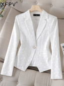 XFPV Γυναικείο Casual Μονό Κουμπί λεπτό μακρυμάνικο λευκό κοντό σακάκι με ιδιοσυγκρασία Μόδα Νέα παλίρροια Φθινόπωρο 2023 SM8231