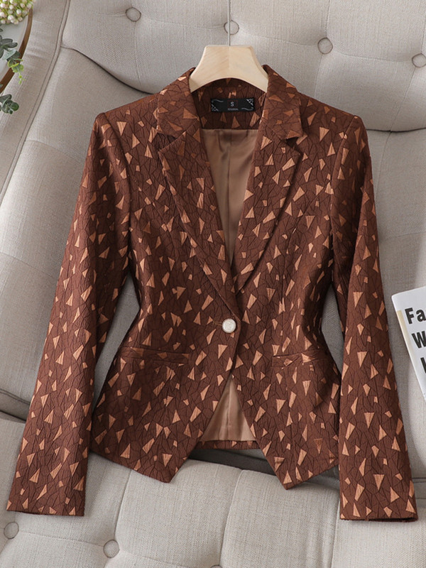 XFPV Γυναικείο Casual Μονό Κουμπί λεπτό μακρυμάνικο λευκό κοντό σακάκι με ιδιοσυγκρασία Μόδα Νέα παλίρροια Φθινόπωρο 2023 SM8231