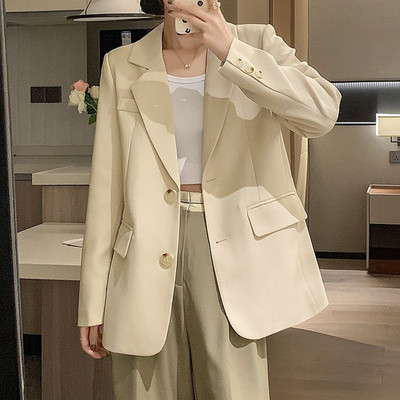 Γυναικείο μπλέιζερ μόδας Lcuyever 2023 Γυναικείο μακρυμάνικο παλτό με διπλά κουμπιά Γυναικείο παλτό μονόχρωμο γυναικείο πανωφόρι