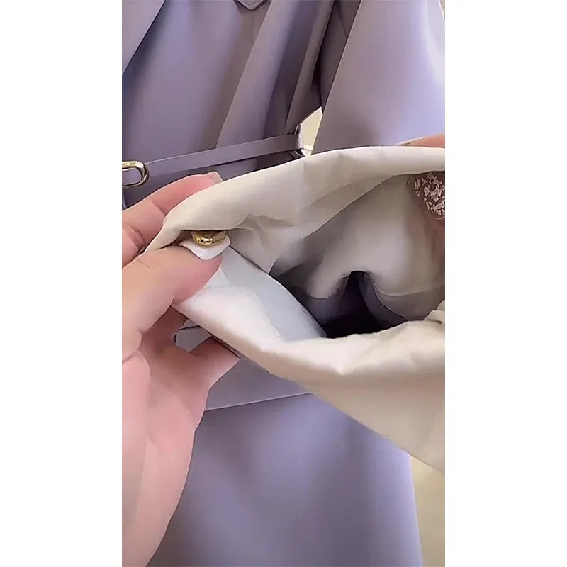 Γυναικείο 2023 Άνοιξη Φθινόπωρο Μωβ σακάκι Υψηλής ποιότητας ιδιοσυγκρασία Σχεδιασμένο Μόδα Ψεύτικα δύο τεμάχια μακρυμάνικα κοστούμια σακάκια κυρία