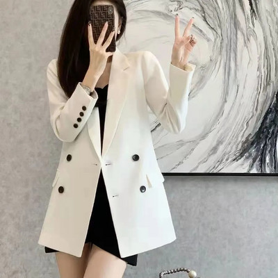 Μακρυμάνικα σλέιζερ Γυναικεία Κομψά μονόχρωμα Γυναικεία κορεατικά στιλ Γραφείο Lady Blazers Harajuku Παντός τύπου Chic Blazer