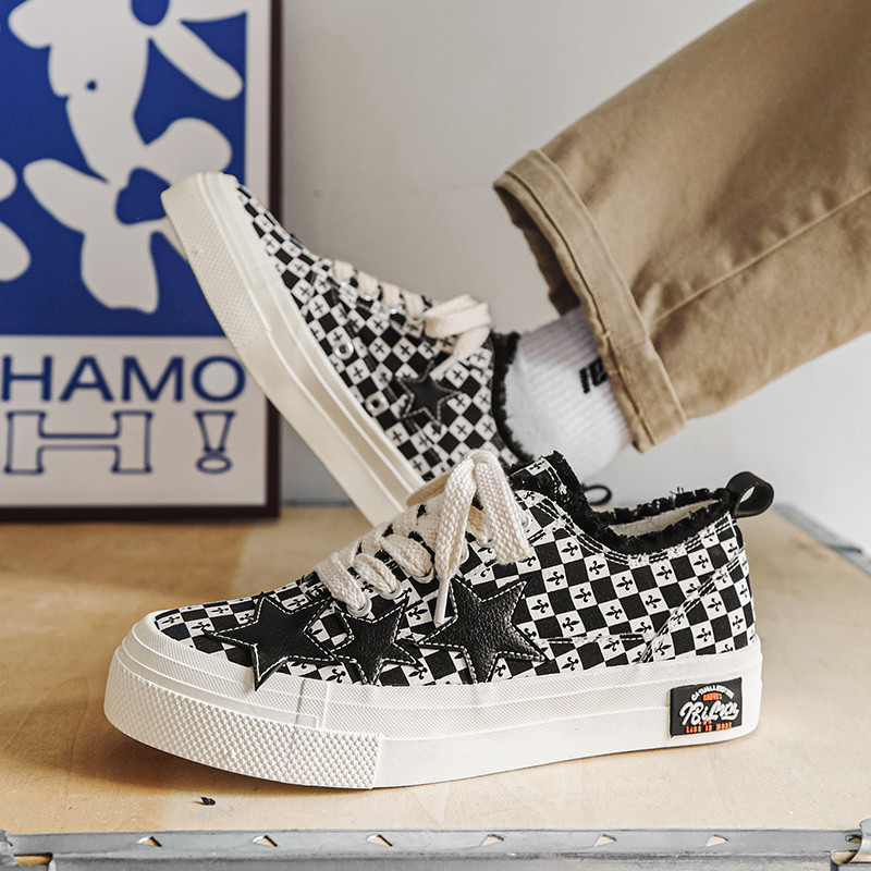 Proljetne uniseks cipele za skejtbord na kockice Muške dizajnerske tiskane muške tenisice za ploču Ravne prozračne sportske cipele Ženske veličine 35-44