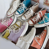 Ženske platnene tenisice s visokim vrhom proljeće 2023. Ženske vulkanizirane ravne tenisice na vezanje Ležerne tenisice Ženske bijele crne