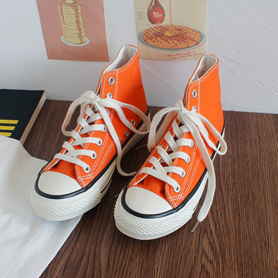 Ženske platnene tenisice s visokim vrhom proljeće 2023. Ženske vulkanizirane ravne tenisice na vezanje Ležerne tenisice Ženske bijele crne