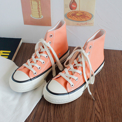 Ženske platnene tenisice s visokim vrhom proljeće 2023. Ženske vulkanizirane ravne tenisice na vezanje Ležerne tenisice Ženske bijele crne