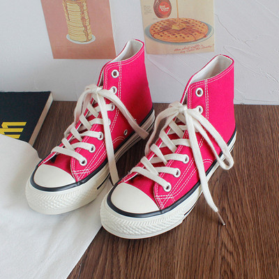 Ženske platnene tenisice s visokim vrhom proljeće 2023. Ženske vulkanizirane ravne tenisice na vezanje Ležerne tenisice Ženske bijele crne