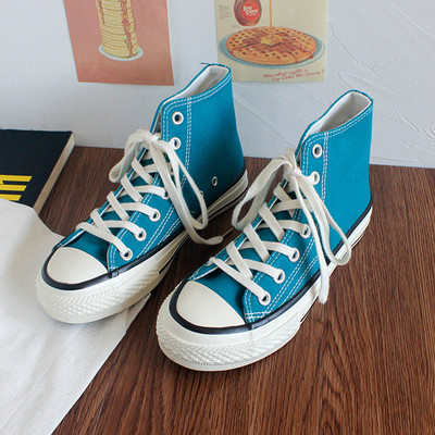 Ženske platnene tenisice s visokim vrhom proljeće 2023. Ženske vulkanizirane ravne tenisice na vezanje Ležerne tenisice Ženske bijele crne