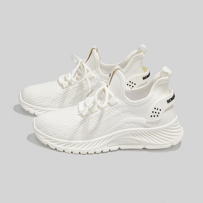 Άνοιξη Γυναικεία Fly Weave Mesh αναπνεύσιμα αθλητικά παπούτσια 2023 Νέα ίσια casual λευκά αθλητικά παπούτσια παντός τύπου Γυναικεία παπούτσια για τρέξιμο εξωτερικού χώρου