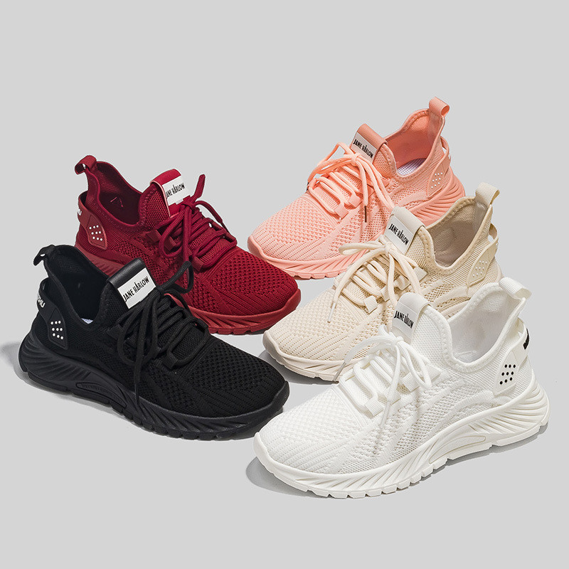 Άνοιξη Γυναικεία Fly Weave Mesh αναπνεύσιμα αθλητικά παπούτσια 2023 Νέα ίσια casual λευκά αθλητικά παπούτσια παντός τύπου Γυναικεία παπούτσια για τρέξιμο εξωτερικού χώρου