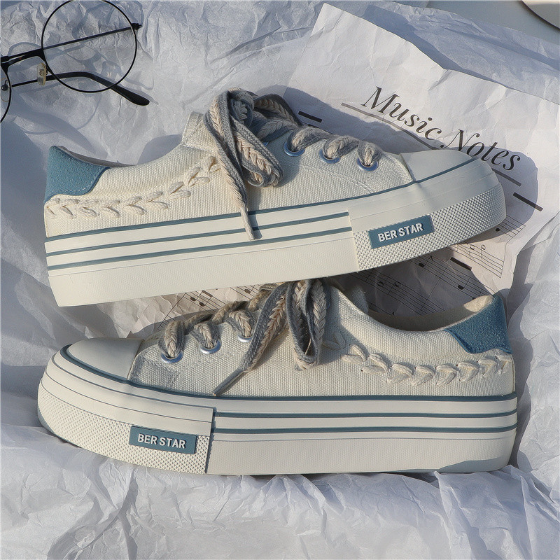 Γυναικεία παπούτσια για πατίνια καμβά Πλατφόρμα Βουλκανιζέ Παπούτσια Casual Flats Sneakers Γυναικεία Μόδα Comfort Slip-on Sneakers