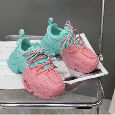 Αθλητικά παπούτσια Γυναικεία Βουλκανιζέ Παπούτσια Gradient Fashion Breath Χοντρή σόλα Γυναικεία γυμναστήρια Πλατφόρμα Γυναικεία χοντρά αθλητικά παπούτσια Καλάθι Femme