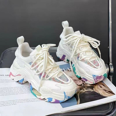 Αθλητικά παπούτσια Γυναικεία Βουλκανιζέ Παπούτσια Gradient Fashion Breath Χοντρή σόλα Γυναικεία γυμναστήρια Πλατφόρμα Γυναικεία χοντρά αθλητικά παπούτσια Καλάθι Femme