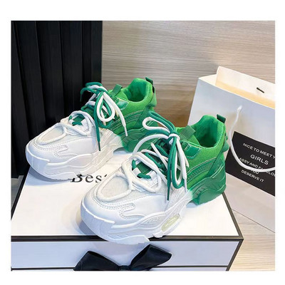 Αθλητικά παπούτσια Γυναικεία Βουλκανιζέ Παπούτσια Gradient Fashion Breath Χοντρή σόλα Γυναικεία γυμναστήρια Πλατφόρμα Γυναικεία χοντρά αθλητικά παπούτσια Καλάθι Femme