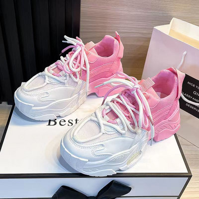 Αθλητικά παπούτσια Γυναικεία Βουλκανιζέ Παπούτσια Gradient Fashion Breath Χοντρή σόλα Γυναικεία γυμναστήρια Πλατφόρμα Γυναικεία χοντρά αθλητικά παπούτσια Καλάθι Femme